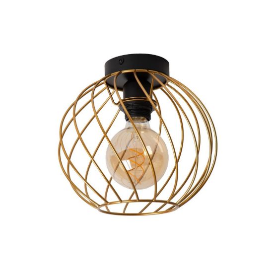 Plafoniera a sfera contemporanea oro nero