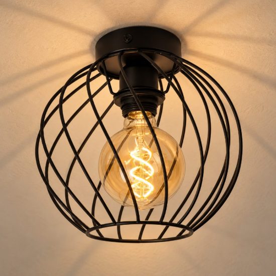 Plafoniera a sfera moderna nero