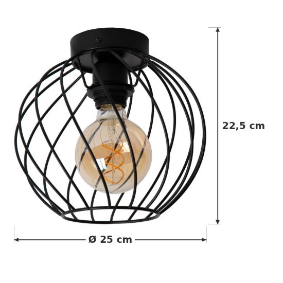 Plafoniera a sfera moderna nero