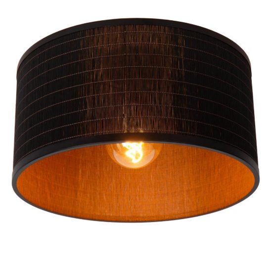 Plafoniera rotonda moderna nero naturale