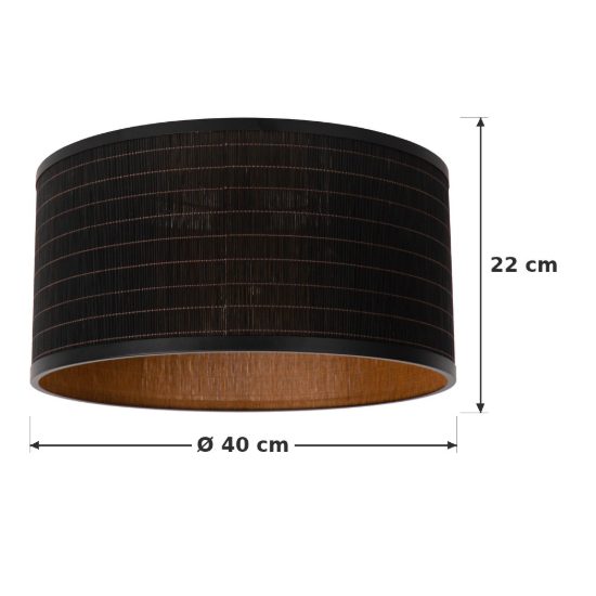 Plafoniera rotonda moderna nero naturale