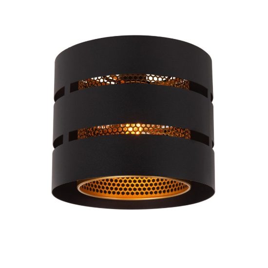 Plafoniera a cilindro contemporanea nero oro