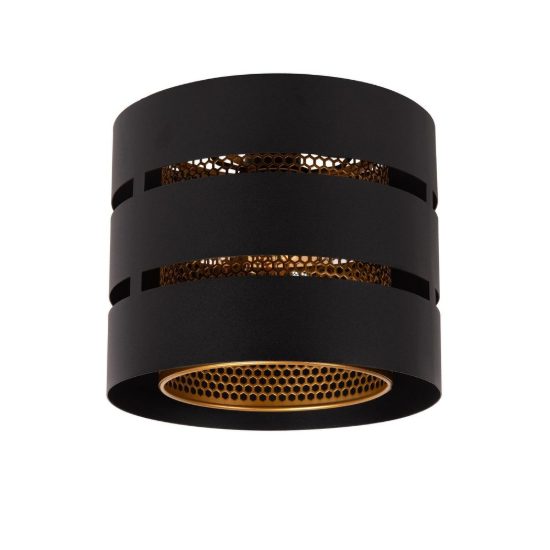Plafoniera a cilindro contemporanea nero oro
