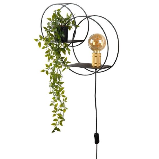 Applique per comodino camera da letto contemporanea nero oro