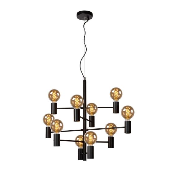 Lampadario a sospensione 10 luci per soggiorno moderno nero