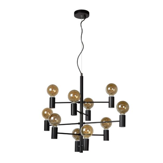 Lampadario a sospensione 10 luci per soggiorno moderno nero