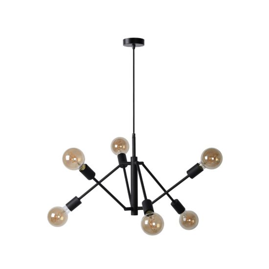 Lampadario a sospensione 6 luci per soggiorno moderno nero