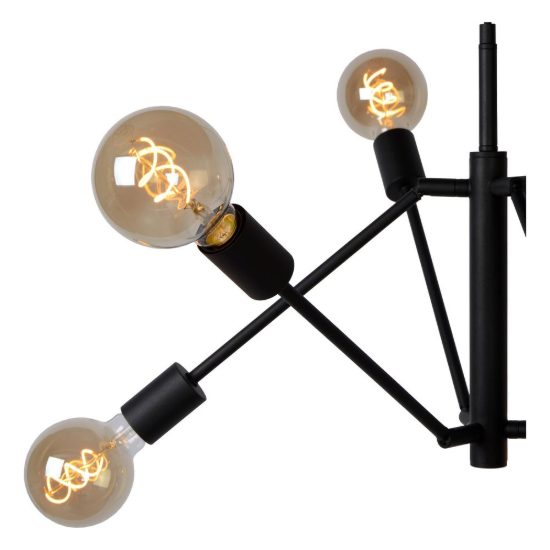 Lampadario a sospensione 6 luci per soggiorno moderno nero