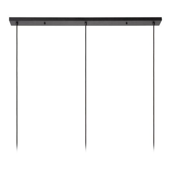 Lampadario a sospensione con 3 pendenti lineare per soggiorno contemporaneo oro nero