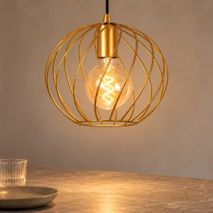 Lampadario a sospensione piccolo a sfera per soggiorno contemporaneo oro nero
