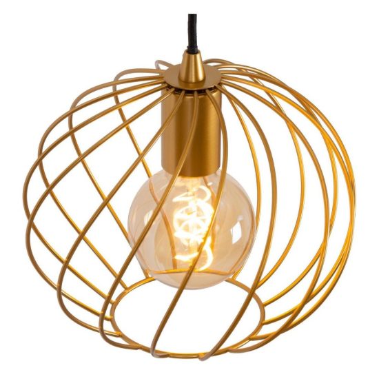 Lampadario a sospensione piccolo a sfera per soggiorno contemporaneo oro nero