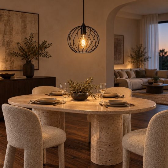 Lampadario a sospensione piccolo a sfera per soggiorno moderno nero