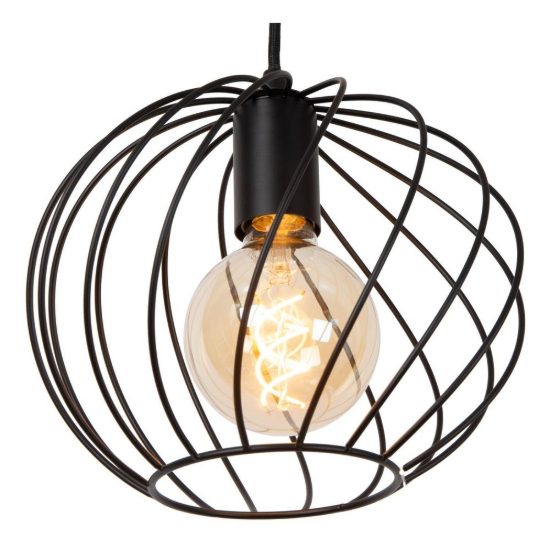 Lampadario a sospensione piccolo a sfera per soggiorno moderno nero
