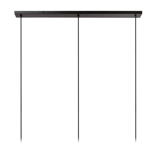 Lampadario a sospensione con 3 pendenti per soggiorno moderno nero naturale