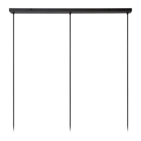 Lampadario a sospensione con 3 pendenti lineare per soggiorno contemporaneo nero oro