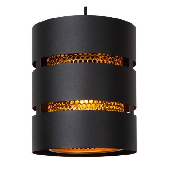 Lampadario a sospensione con 3 pendenti a cascata per soggiorno contemporaneo nero oro