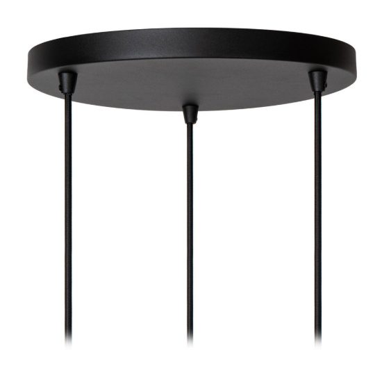Lampadario a sospensione con 3 pendenti a cascata per soggiorno contemporaneo nero oro
