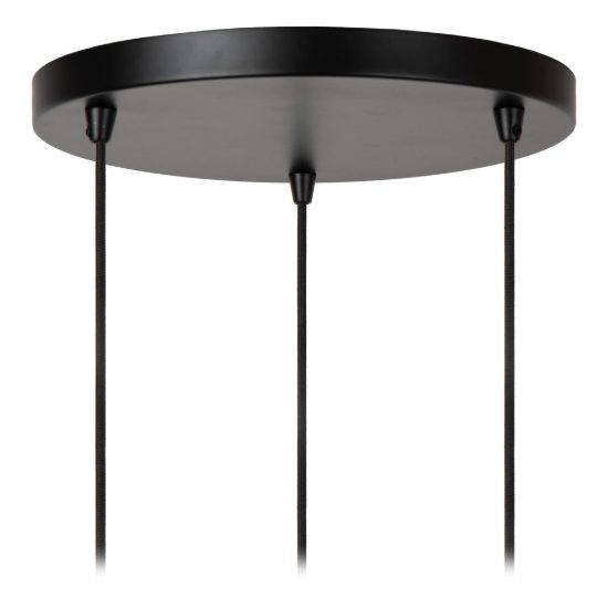 Lampadario a sospensione con 3 pendenti a cascata per soggiorno contemporaneo nero oro craquelé
