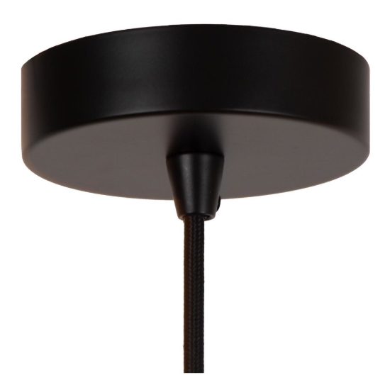 Lampadario a sospensione a cilindro per soggiorno contemporaneo nero oro craquelé
