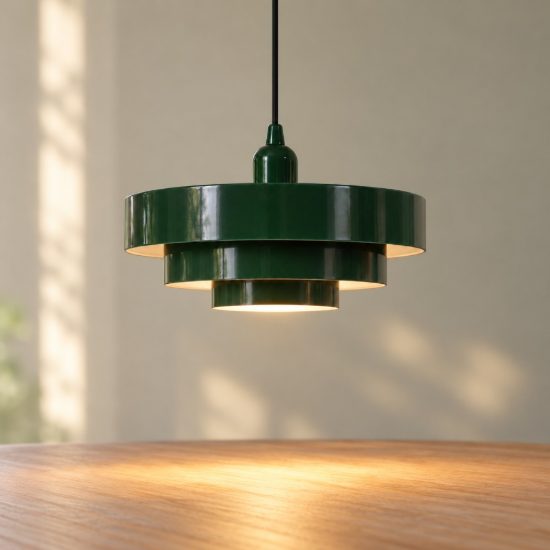 Lampadario a sospensione rotondo per camera da letto moderno verde