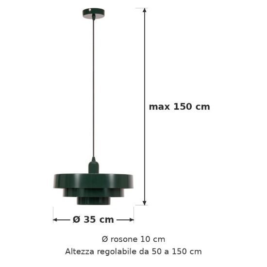 Lampadario a sospensione rotondo per camera da letto moderno verde