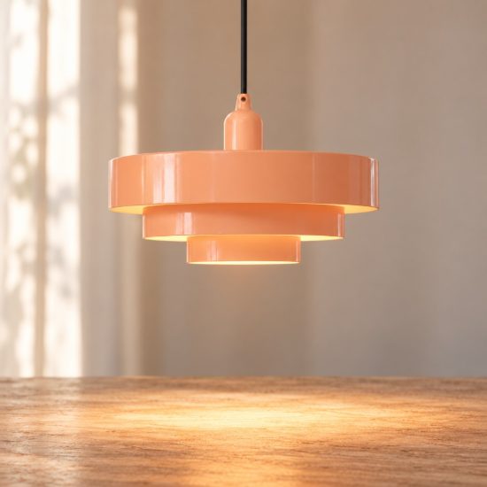 Lampadario a sospensione rotondo per camera da letto moderno rosa