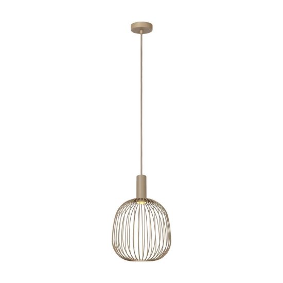Lampadario a sospensione piccolo a sfera per salotto moderno tortora