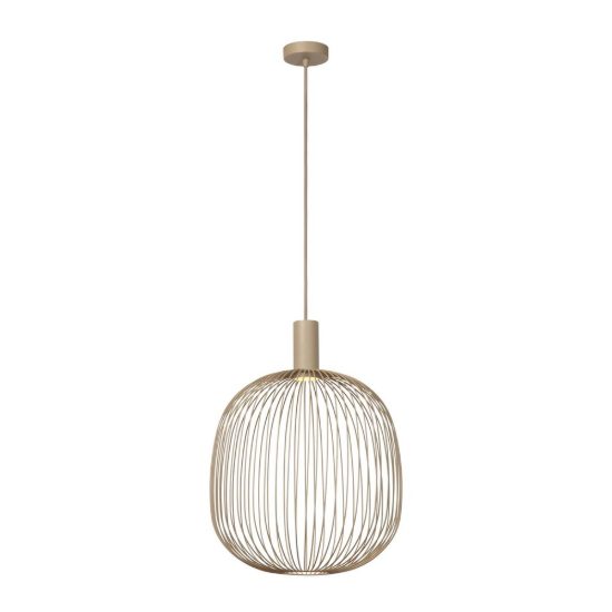 Lampadario a sospensione grande a sfera per salotto moderno tortora