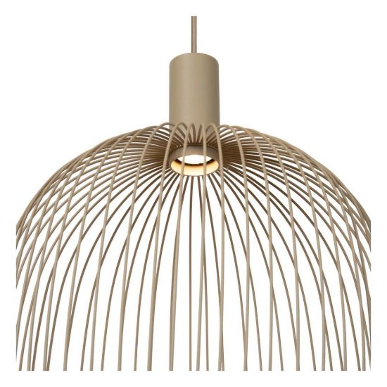 Lampadario a sospensione grande a sfera per salotto moderno tortora