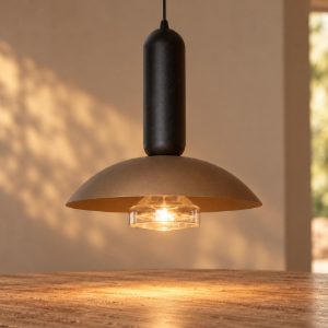 Lampadario a sospensione a calotta per cucina moderno caffe nero