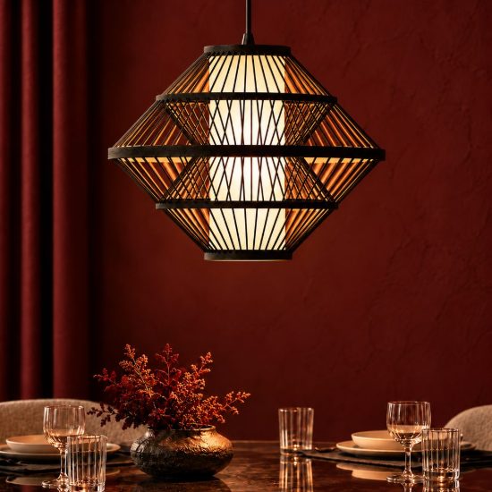 Lampadario a sospensione piccolo per sala da pranzo moderno nero