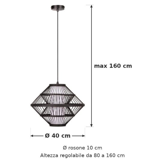 Lampadario a sospensione piccolo per sala da pranzo moderno nero