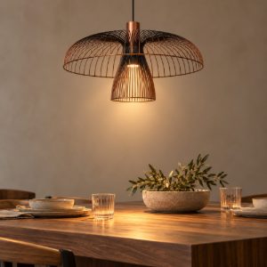 Lampadario a sospensione grande a cupola per cucina contemporaneo caffe nero