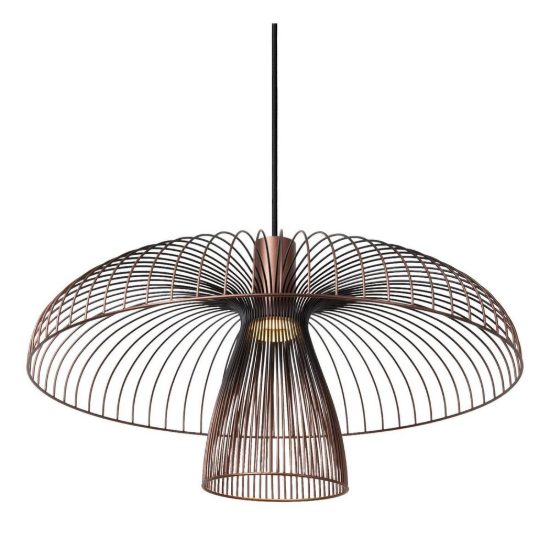 Lampadario a sospensione grande a cupola per cucina contemporaneo caffe nero