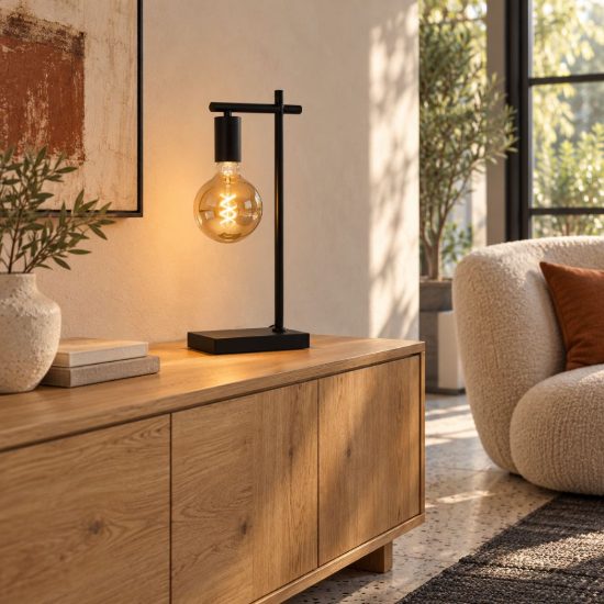 Lampada da tavolo per soggiorno moderna nero