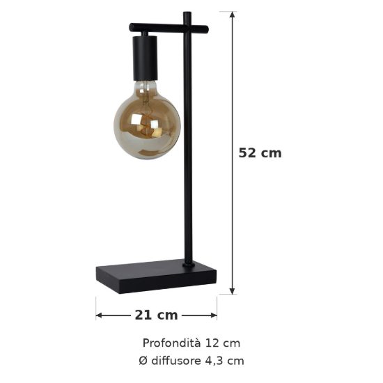 Lampada da tavolo per soggiorno moderna nero