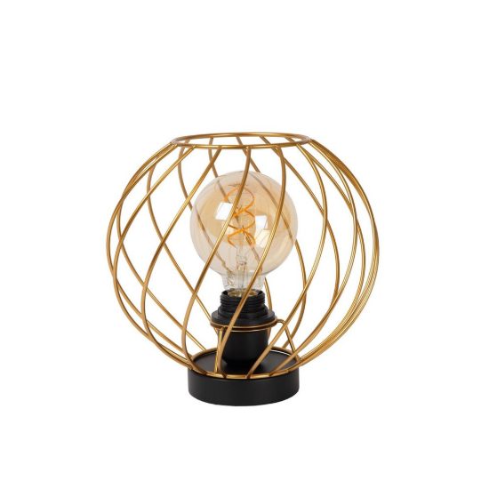 Abat-jour a sfera per comodino contemporaneo oro nero