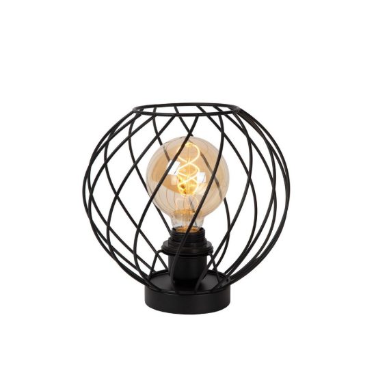Abat-jour a sfera per comodino moderno nero