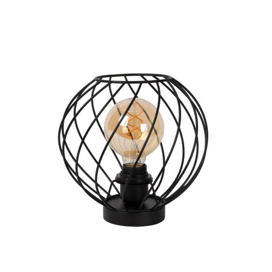 Abat-jour a sfera per comodino moderno nero