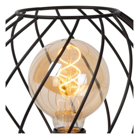 Abat-jour a sfera per comodino moderno nero
