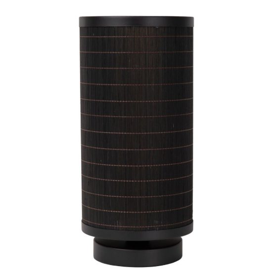 Abat-jour a cilindro per comodino moderno nero naturale