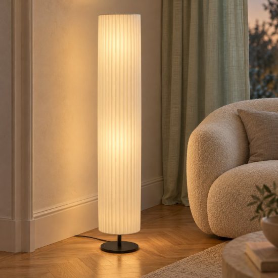 Piantana bassa a cilindro per salotto moderna bianco