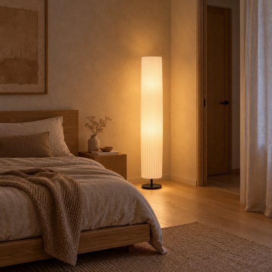 Piantana bassa a cilindro per salotto moderna bianco