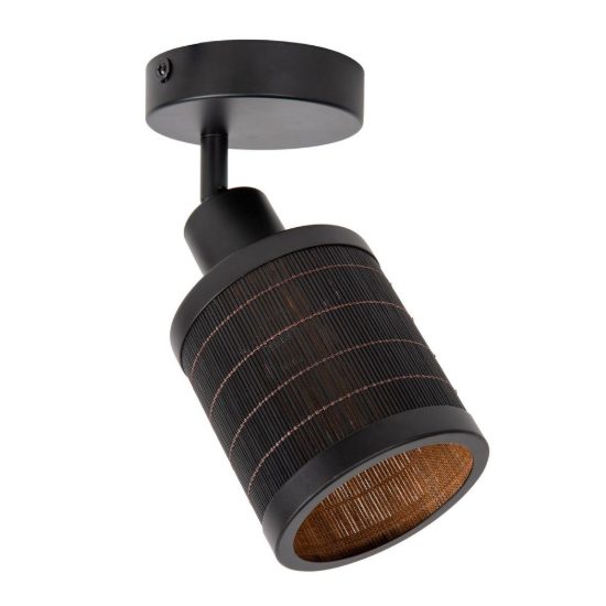 Faretto da soffitto per soggiorno orientabile moderno nero naturale