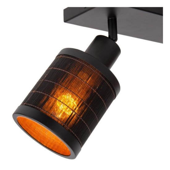 Plafoniera con 2 faretti orientabili moderna nero naturale