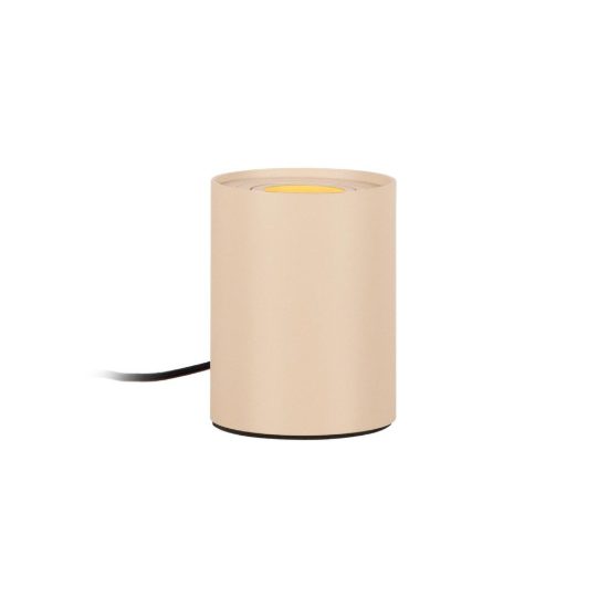 Abat-jour a cilindro per comodino moderno tortora led 5w 2700k dimmerabile