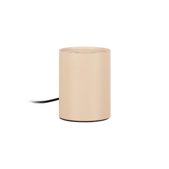 Abat-jour a cilindro per comodino moderno tortora led 5w 2700k dimmerabile