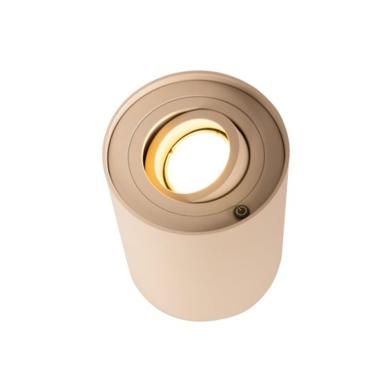 Abat-jour a cilindro per comodino moderno tortora led 5w 2700k dimmerabile