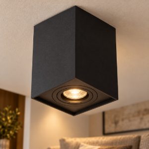 Faretto da soffitto quadrato per soggiorno orientabile moderno nero