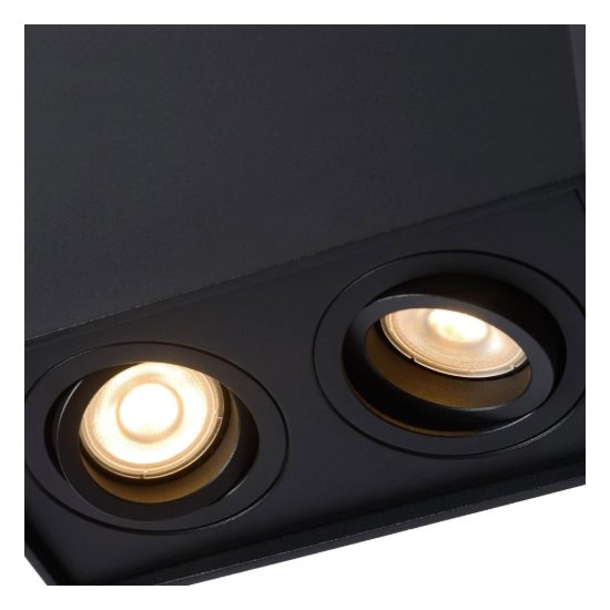Plafoniera con 2 faretti orientabili moderna rettangolare nero